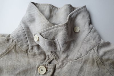 画像2: ssstein         HEAVY LINEN HERRINGBONE ZIP JACKET・NATURAL