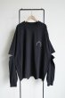 画像1: renewces       "elbow slit L/S T-sh"・black×off white (1)