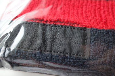 画像1: PEEL&LIFT        bicolor towelling wristband リストバンド・ black×red