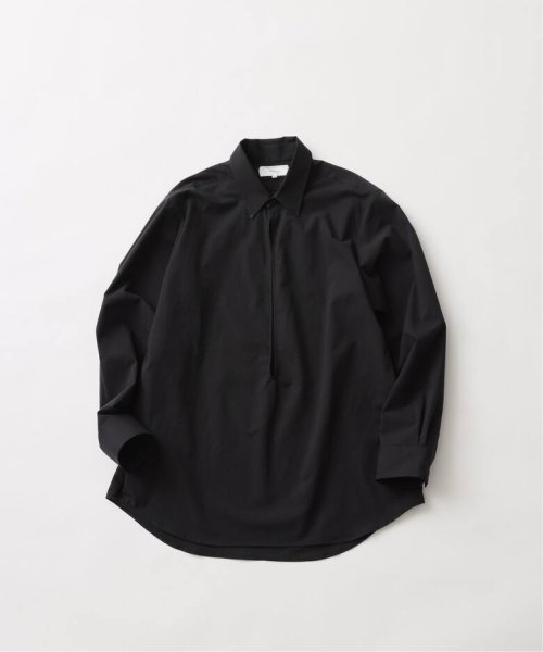 画像1: FOLL       cotton wool skipper shirt・black (1)
