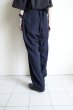 画像10: FOLL       washed wool gaba relax pants・navy (10)