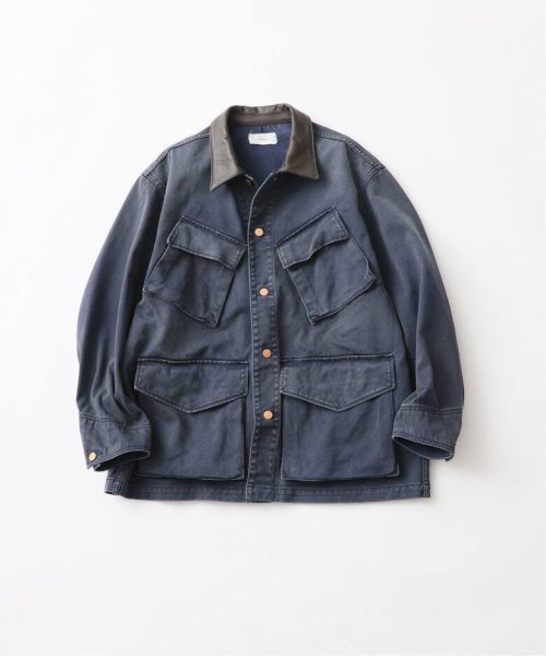 画像1: FOLL       bag spec work jacket・navy (1)