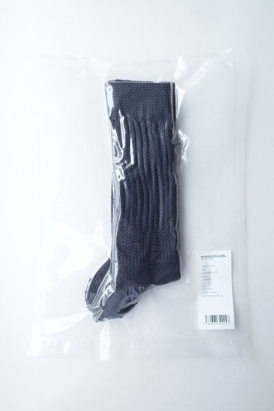 画像1: MARQUEE PLAYER       Hybrid rib socks charcoal"made in Japan"