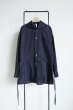 画像1: fluss       shawl collar shirt  with peplum・navy glitter (1)