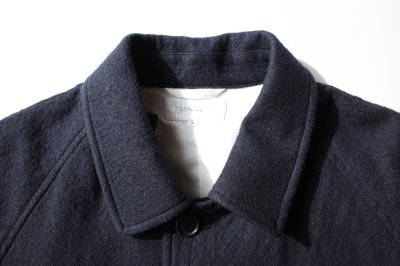 画像1: FOLL       washed wool bal collar coat・dark navy