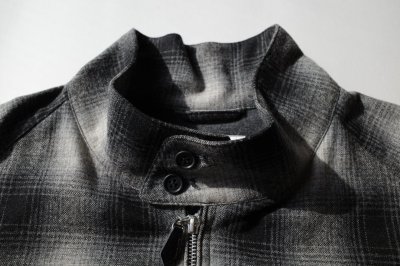 画像1: FOLL       wool check harington jacket・black check