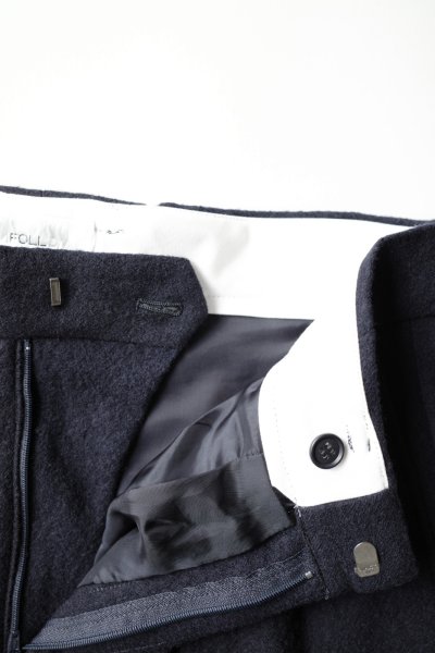 画像2: FOLL       washed wool straight slacks・dark navy
