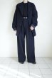 画像14: FOLL       washed wool straight slacks・dark navy (14)