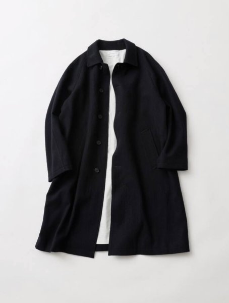 画像1: FOLL       washed wool bal collar coat・dark navy (1)