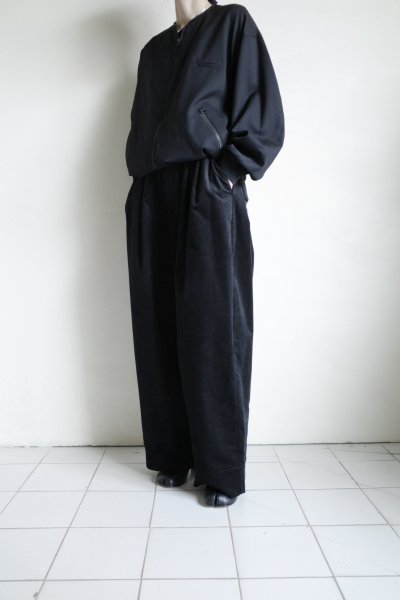 画像12: Dulcamara      モールスキンシンプル2タックワイドパンツ・ブラック (12)