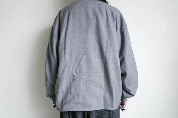 画像5: Dulcamara　　　　　　よそいきバックポケットZipブルゾン・ミックスグレイ (5)