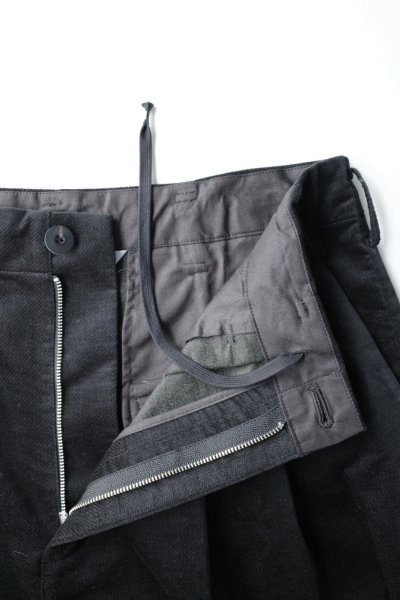 画像2: Dulcamara　　　　　　モールスキンシンプル2タックワイドパンツ・ブラック