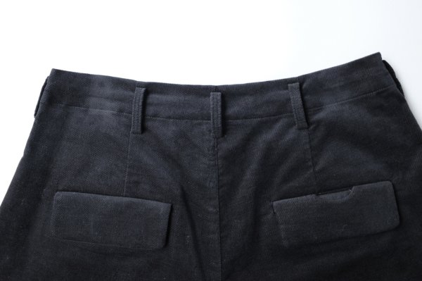 画像5: Dulcamara      モールスキンシンプル2タックワイドパンツ・ブラック (5)