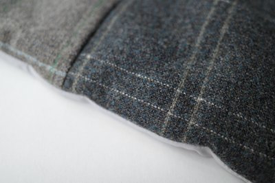 画像2: Dulcamara　　　　　　オーバーラップチェックパデッドマフラー・チャコールグレイ