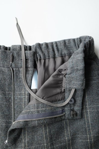 画像2: Dulcamara オーバーラップチェック2Wayルーズパンツ・チャコールグレイ