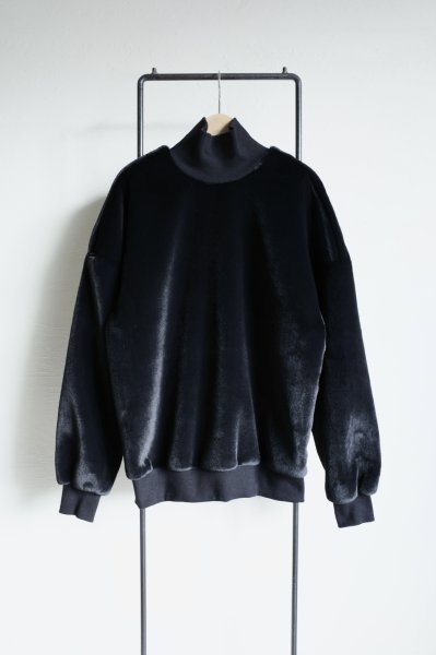 画像1: SUÉSADA       Fur High Necked Pullover・black (1)