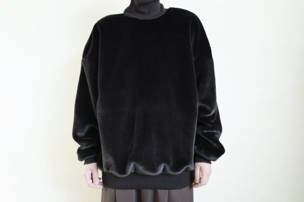 画像6: SUÉSADA       Fur High Necked Pullover・black (6)