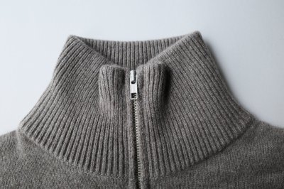 画像1: FOLL firstclass cashmere drivers knit jacket・undyed brown