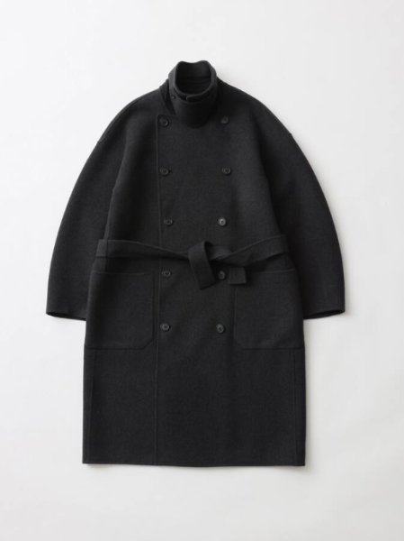 画像3: FOLL       sp160s wool soft rever wardrobe coat・charcoal (3)