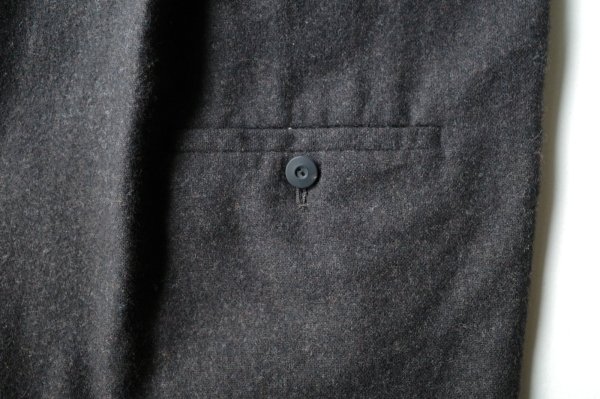 画像6: Dulcamara　　　　　　縮絨ウールタックワイドパンツ・ダークブラウン (6)