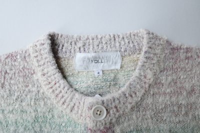 画像1: FOLL cotton wool chunky cardigan・white