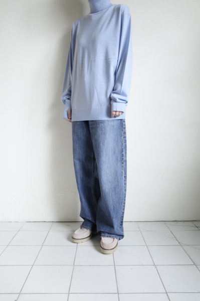 画像13: FOLL       washable wool turtleneck sweater・sax (13)