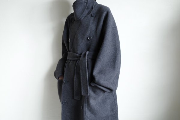 画像18: FOLL       sp160s wool soft rever wardrobe coat・charcoal (18)
