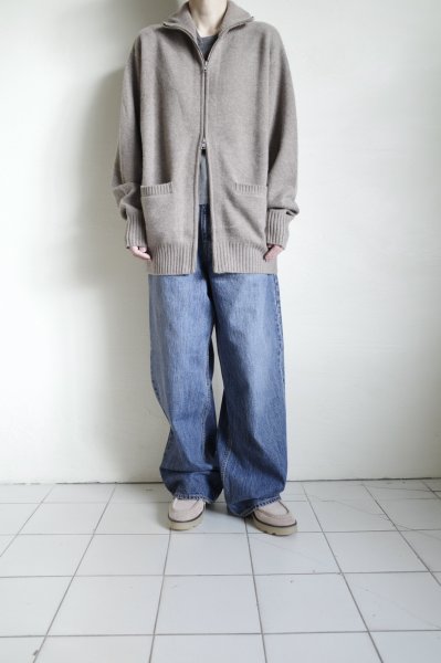 画像18: FOLL       firstclass cashmere drivers knit jacket・undyed brown (18)