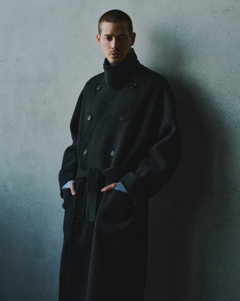 画像5: FOLL       sp160s wool soft rever wardrobe coat・charcoal (5)