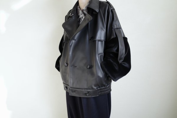 画像18: SUÉSADA       Synthetic Leather blouson・black (18)