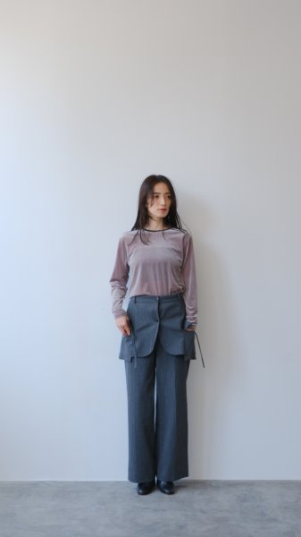 画像2: IFMEH       Sheer velour tops・gray (2)
