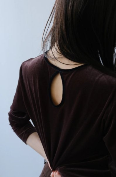 画像11: IFMEH       Sheer velour tops・brown (11)