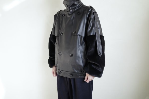 画像12: SUÉSADA       Synthetic Leather blouson・black (12)