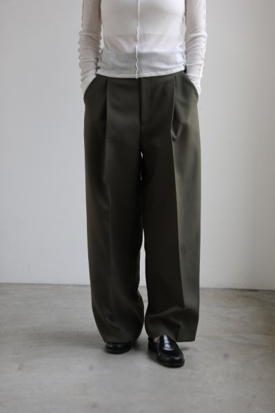画像4: IFMEH       Gabardline tack trousers・ olive (4)