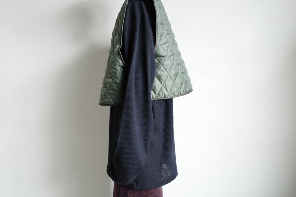 画像9: IFMEH       Quilting short vest・khaki (9)