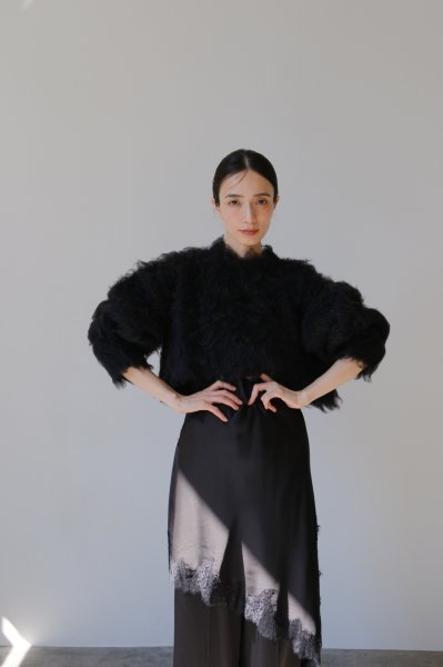 画像11: IFMEH       Shaggy knit tops・black (11)