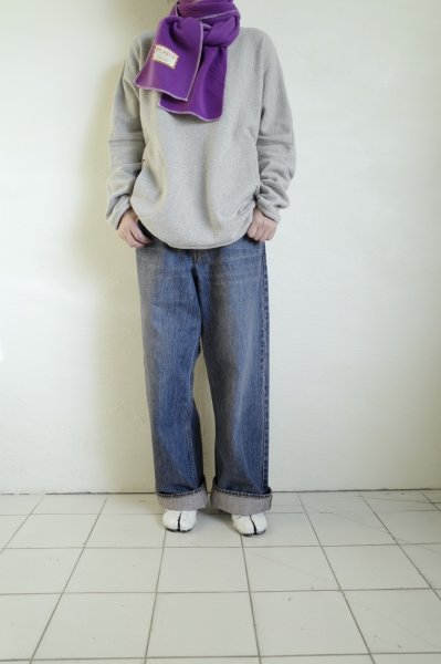 画像6: RELAX FIT       リラックスフィット ”FLEECE MUFFLER MINNEAPOLIS”・パープル×クリーム (6)