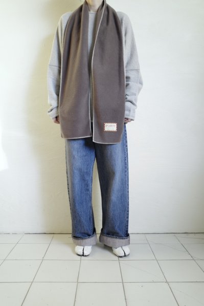 画像4: RELAX FIT       リラックスフィット ”FLEECE MUFFLER MINNEAPOLIS”・ミリタリーグリーン×クリーム (4)