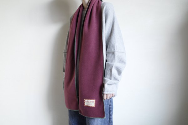 画像5: RELAX FIT       リラックスフィット ”FLEECE MUFFLER MINNEAPOLIS”・バーガンディ×グリーン (5)