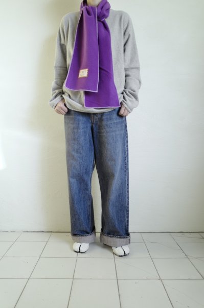 画像7: RELAX FIT       リラックスフィット ”FLEECE MUFFLER MINNEAPOLIS”・パープル×クリーム (7)
