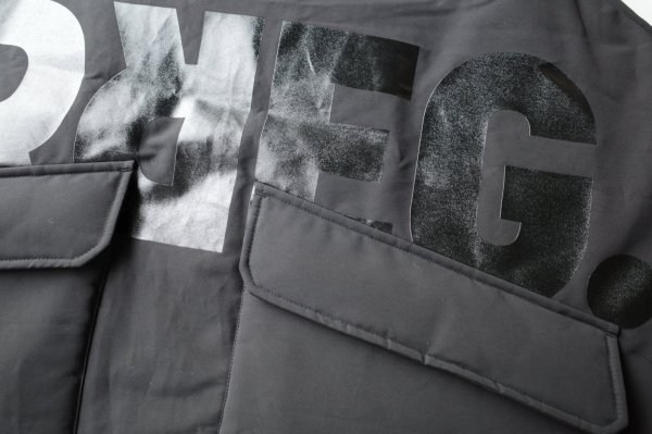 画像5: blackmeans irregular       オーバーサイズパデットスリーブレスコート・BLACK (5)