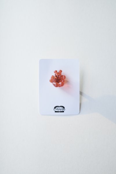 画像1: mahana       caterpillar earrings・clear orange small (1)