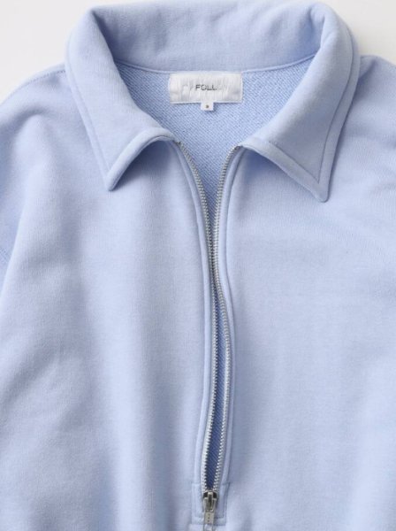 画像2: FOLL       superfine cotton sweat halfzip・blue (2)