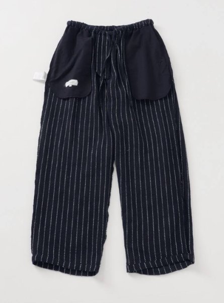 画像4: FOLL       khadi cotton stripe pants・navy (4)