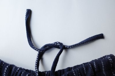 画像2: FOLL khadi cotton stripe pants・navy