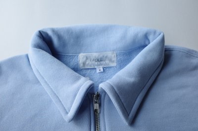 画像1: FOLL superfine cotton sweat halfzip・blue