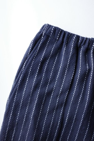 画像3: FOLL khadi cotton stripe pants・navy