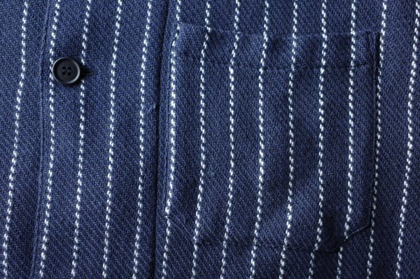 画像5: FOLL       khadi cotton stripe jacket・navy (5)