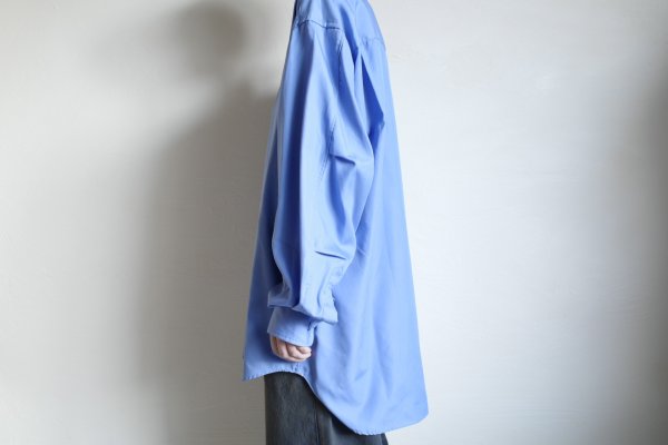 画像10: FOLL       washed broad daily shirt・blue (10)