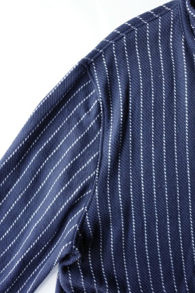 画像3: FOLL khadi cotton stripe jacket・navy